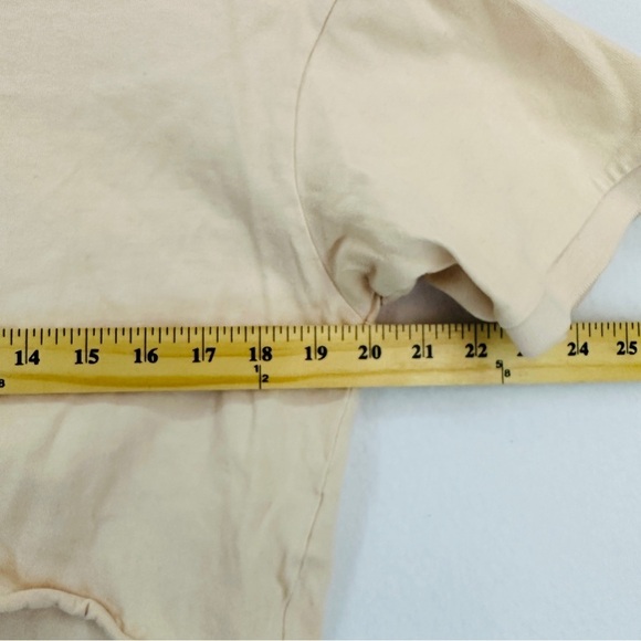 American Eagle Short Sleeve Polo Cropped Shirt Woman’s Size XS Light Pink Cream - Picture 8 of 11